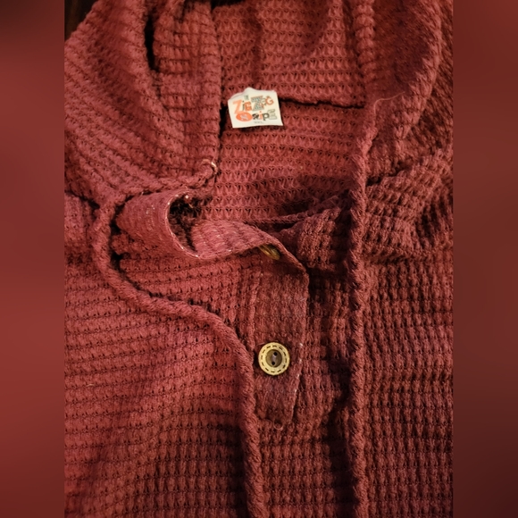 THE ZIG ZAG STRIPE WAFFLE LIGHT-WEIGHT KNIT HOODIE WOMEN'S 3X RUST COLOR EX COND - Picture 2 of 4